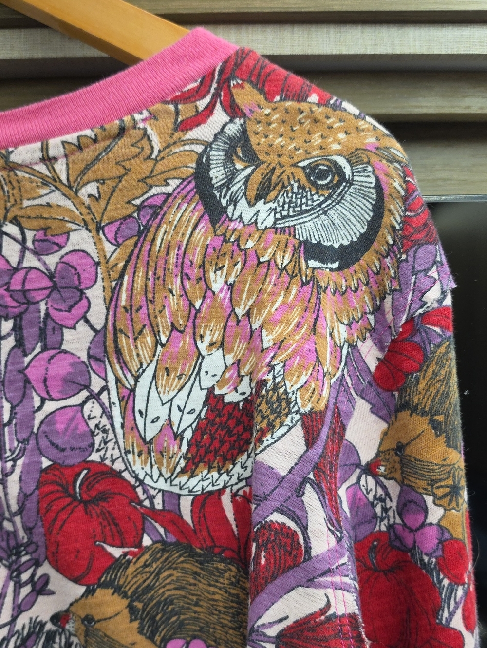 ๐ฆ"OWL WOODLAND MUSHROOM LONG SLEEVE GRAPHIC TEE/CROP TOP BY "ANTHROPOLOGIE"๐ฆ - Picture 10 of 15